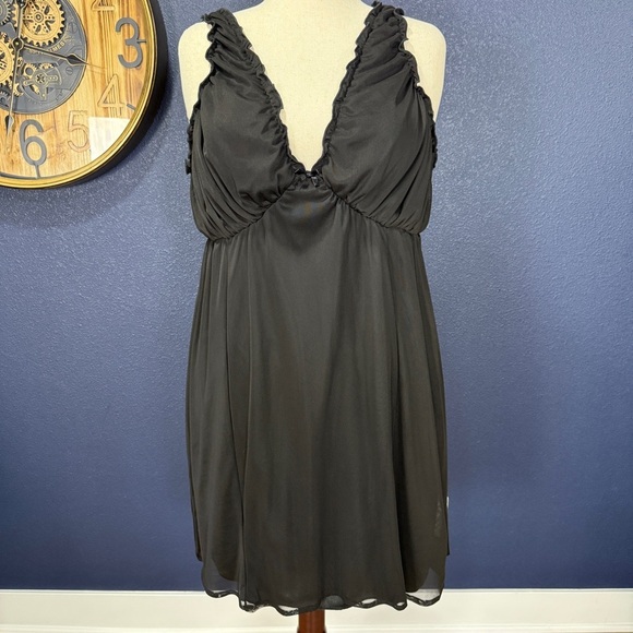 Festi (Torrid) Black Mesh Ruffle Mini Bodycon Dress Plus Size 4X - Picture 2 of 8